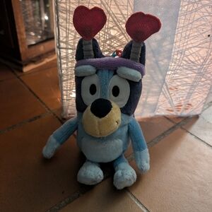 Bluey Valentine Bookbag Charm with Heart Antennas